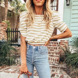 Moon River Cold Shoulder Crop Top